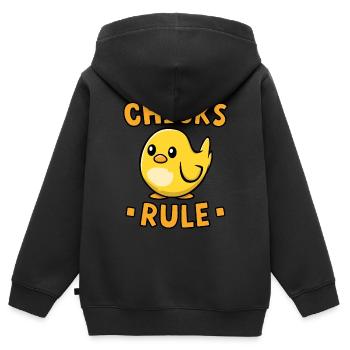 Chicks Rule - Kids Premium Organic Zip-up Hoodie - black - Back - AI Model Kid Male (0cm)