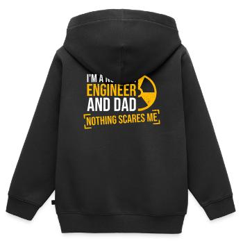 Kernkraftwerk Und Nuklearingenieur Vater - Kinder Premium Organic Zip Hoodie - Schwarz - Hinten - AI Model Kid Male (0cm)