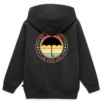 Agent d’assurance Commis d’assurance - Sweat Premium à capuche zippé enfant bio - noir - Dos - AI Model Kid Male (0cm)
