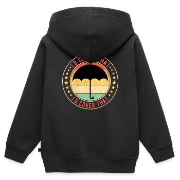 Agent d’assurance Vendeur d’assurance - Sweat Premium à capuche zippé enfant bio - noir - Dos - AI Model Kid Male (0cm)