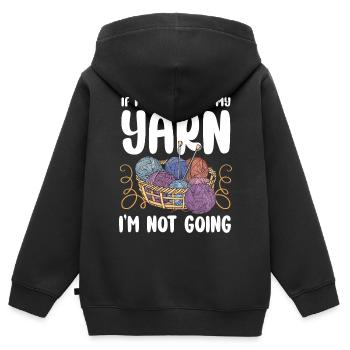 Tricoter si je ne peux pas apporter - Sweat Premium à capuche zippé enfant bio - noir - Dos - AI Model Kid Male (0cm)
