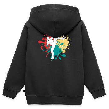 MMA Kampfsport Silhouette - Kinder Premium Organic Zip Hoodie - Schwarz - Hinten - AI Model Kid Male (0cm)