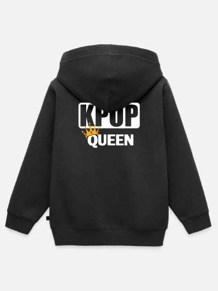 K-Pop Queen Kpop - Kids Premium Organic Zip-up Hoodie - black