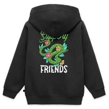 Schlange, Reptil - Schlangen - Kinder Premium Organic Zip Hoodie - Schwarz - Hinten - AI Model Kid Male (0cm)