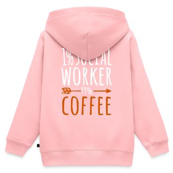 Sozialarbeiter - Kinder Premium Organic Zip Hoodie - Rosa - Hinten - AI Model Kid Female (0cm)