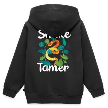 Schlange, Reptil - Schlangen - Kinder Premium Organic Zip Hoodie - Schwarz - Hinten - AI Model Kid Male (0cm)