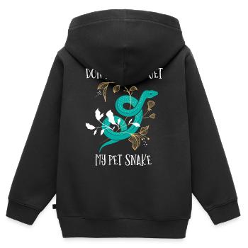 Schlange, Reptil - Schlangen - Kinder Premium Organic Zip Hoodie - Schwarz - Hinten - AI Model Kid Male (0cm)