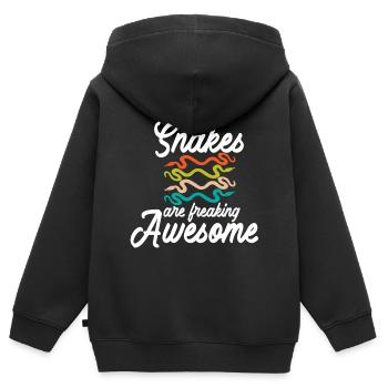 Schlange, Reptil - Schlangen - Kinder Premium Organic Zip Hoodie - Schwarz - Hinten - AI Model Kid Male (0cm)