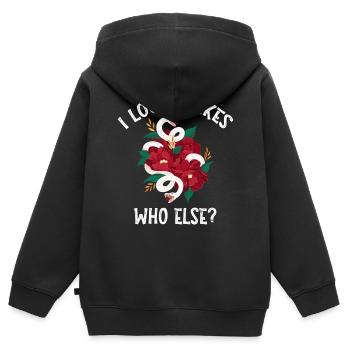 Schlange, Reptil - Schlangen - Kinder Premium Organic Zip Hoodie - Schwarz - Hinten - AI Model Kid Male (0cm)