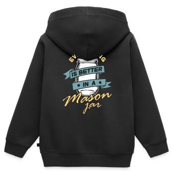 Tout mettre en conserve est meilleur Homesteader Canner - Sweat Premium à capuche zippé enfant bio - noir - Dos - AI Model Kid Male (0cm)