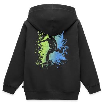 Fußball Fußballspieler Jungen Fußballer - Kinder Premium Organic Zip Hoodie - Schwarz - Hinten - AI Model Kid Male (0cm)