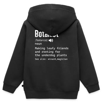 Définition botaniste pour science Biologiste nerdy - Sweat Premium à capuche zippé enfant bio - noir - Dos - AI Model Kid Male (0cm)