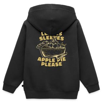 Manchons de feuilles de tarte aux pommes et pâtisseries de pommier - Sweat Premium à capuche zippé enfant bio - noir - Dos - AI Model Kid Male (0cm)