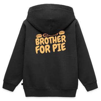 Apple Pie Will Trade Brother For Pie Baker Cooking - Kinder Premium Organic Zip Hoodie - Schwarz - Hinten - AI Model Kid Male (0cm)