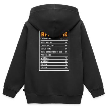 Tarte aux pommes Valeur nutritive Baker Cuisson Pommier - Sweat Premium à capuche zippé enfant bio - noir - Dos - AI Model Kid Male (0cm)