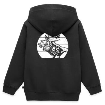 Dino Bagpiper Dinosaur Bagpipe Player Bagpiper Din - Kinder Premium Organic Zip Hoodie - Schwarz - Hinten - AI Model Kid Male (0cm)
