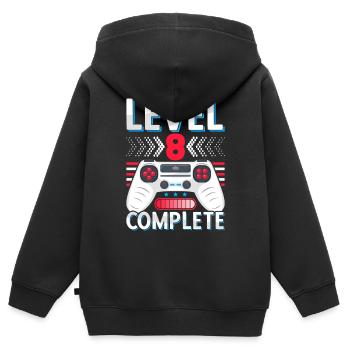 8. Klasse abgeschlossen Realschule Gymnasium Gamer - Kinder Premium Organic Zip Hoodie - Schwarz - Hinten - AI Model Kid Male (0cm)