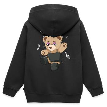 Finnish Goth Aesthetic Gothic Bear Goth - Kids Premium Organic Zip-up Hoodie - black - Back - AI Model Kid Male (0cm)