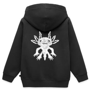 Finnish Goth Aesthetic Gothic Axolotl Goth - Kids Premium Organic Zip-up Hoodie - black - Back - AI Model Kid Male (0cm)