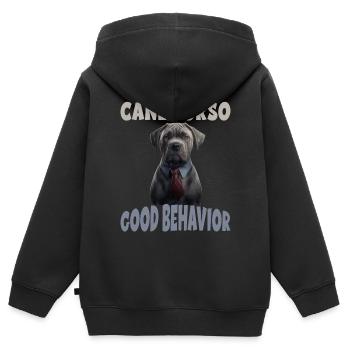 Cane Corso Gutes Benehmen Hundeerziehung - Kinder Premium Organic Zip Hoodie - Schwarz - Hinten - AI Model Kid Male (0cm)