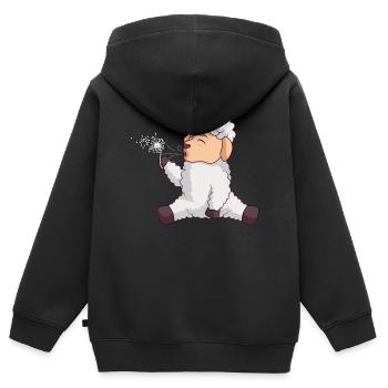 Cute sheep blows dandelion sheep - Kids Premium Organic Zip-up Hoodie - black - Back - AI Model Kid Male (0cm)