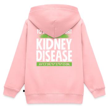 Bewusstsein Für Nierenerkrankungen, Niere - Kinder Premium Organic Zip Hoodie - Rosa - Hinten - AI Model Kid Female (0cm)