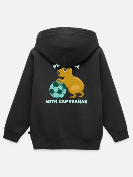 Capybara Flüsterer - Kinder Premium Organic Zip Hoodie - Schwarz