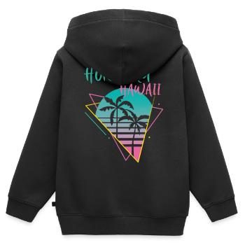 Honolulu Hawaii Palms Retro Ocean Surfing - Sweat Premium à capuche zippé enfant bio - noir - Dos - AI Model Kid Male (0cm)