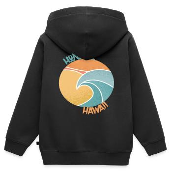 Honolulu Surfing Palmen Hawaii Urlaub Ozean - Kinder Premium Organic Zip Hoodie - Schwarz - Hinten - AI Model Kid Male (0cm)