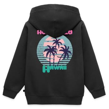 Palme Hawaii Honolulu Vacation Beach Ocean - Kinder Premium Organic Zip Hoodie - Schwarz - Hinten - AI Model Kid Male (0cm)