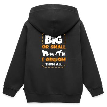 Groß Oder Klein Ich Pflege Sie Alle Pelz - Kinder Premium Organic Zip Hoodie - Schwarz - Hinten - AI Model Kid Male (0cm)