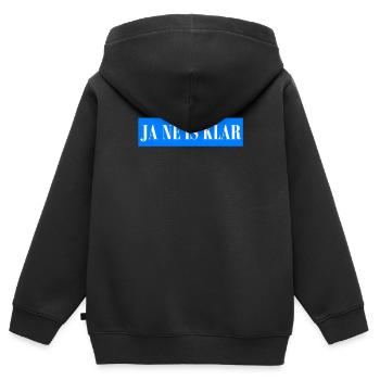 JA NE IS KLAR - Statement Spruch - Kinder Premium Organic Zip Hoodie - Schwarz - Hinten - AI Model Kid Male (0cm)