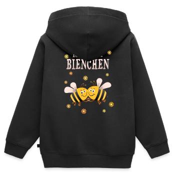 Ich bin eine Bienchen Biene - Kinder Premium Organic Zip Hoodie - Schwarz - Hinten - AI Model Kid Male (0cm)