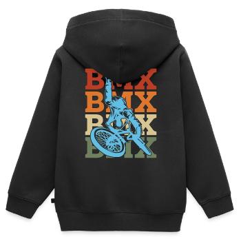 BMX Racing BMX Retro Bicycle Cyclist Bicyclette - Kinder Premium Organic Zip Hoodie - Schwarz - Hinten - AI Model Kid Male (0cm)