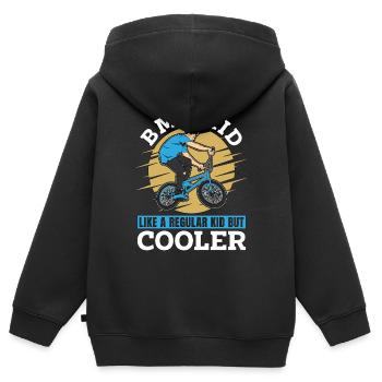 BMX Racing BMX Kid Like A Regular Kid Bicyclette - Kinder Premium Organic Zip Hoodie - Schwarz - Hinten - AI Model Kid Male (0cm)