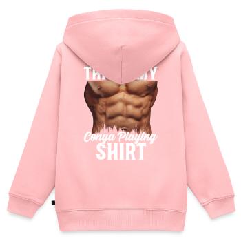 Ceci est ma chemise de conga Conga batteur Conga - Sweat Premium à capuche zippé enfant bio - rose - Dos - AI Model Kid Female (0cm)