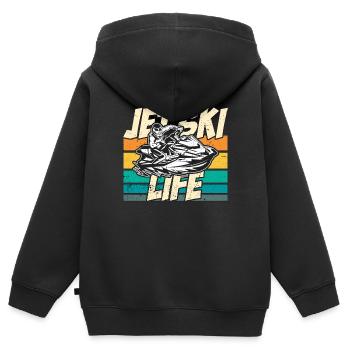 Jet Skiing Jet Ski Life Retro Watercraft Jet Skier - Kinder Premium Organic Zip Hoodie - Schwarz - Hinten - AI Model Kid Male (0cm)