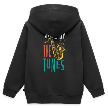 Musique jazz - Musiciens de jazz - Sweat Premium à capuche zippé enfant bio - noir - Dos - AI Model Kid Male (0cm)