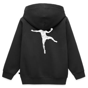 Handball Silhouette - Sweat Premium à capuche zippé enfant bio - noir - Dos - AI Model Kid Male (0cm)