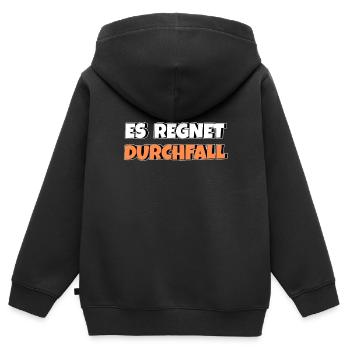 Es regnet Durchfall - Kinder Premium Organic Zip Hoodie - Schwarz - Hinten - AI Model Kid Male (0cm)