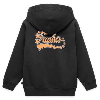 Trader Schriftzug - Kinder Premium Organic Zip Hoodie - Schwarz - Hinten - AI Model Kid Male (0cm)