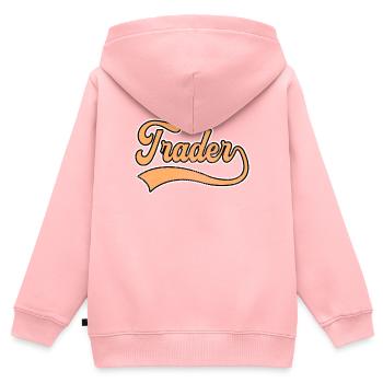 Lettrage de commerçant - Sweat Premium à capuche zippé enfant bio - rose - Dos - AI Model Kid Female (0cm)