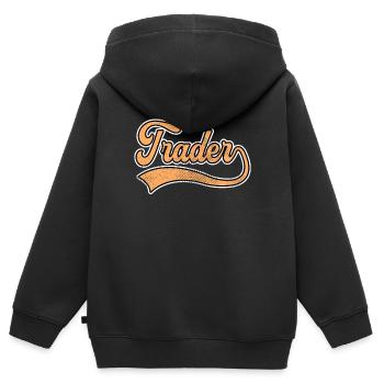 Trader Schriftzug - Kinder Premium Organic Zip Hoodie - Schwarz - Hinten - AI Model Kid Male (0cm)