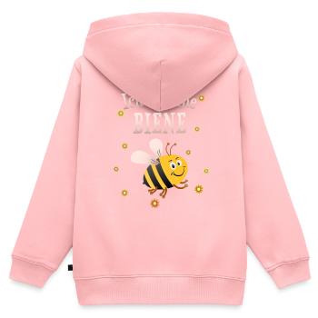 Biene - Kinder Premium Organic Zip Hoodie - Rosa - Hinten - AI Model Kid Female (0cm)