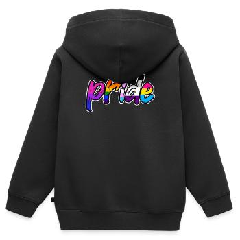 Pride - Kinder Premium Organic Zip Hoodie - Schwarz - Hinten - AI Model Kid Male (0cm)