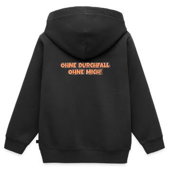 Ohne Durchfall ohne mich - Kinder Premium Organic Zip Hoodie - Schwarz - Hinten - AI Model Kid Male (0cm)