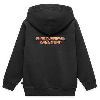 Ohne Durchfall ohne mich - Kinder Premium Organic Zip Hoodie - Schwarz - Hinten - AI Model Kid Male (0cm)