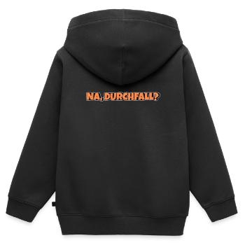 Na Durchfall - Kinder Premium Organic Zip Hoodie - Schwarz - Hinten - AI Model Kid Male (0cm)
