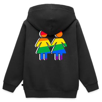 Pride - Kinder Premium Organic Zip Hoodie - Schwarz - Hinten - AI Model Kid Male (0cm)