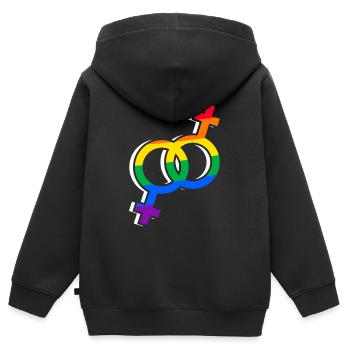 Pride - Kinder Premium Organic Zip Hoodie - Schwarz - Hinten - AI Model Kid Male (0cm)